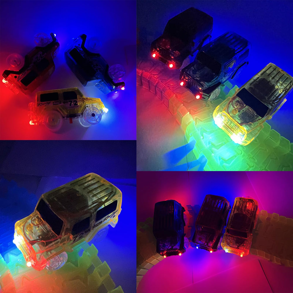 KERMCTCOKID glow track car yellow lights energize daytime racing