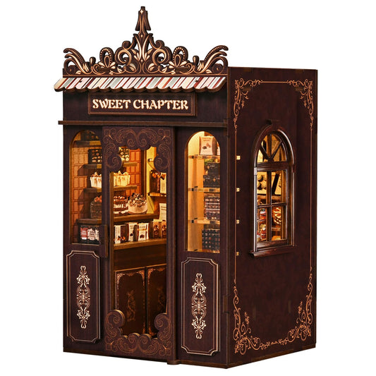 KERNOWO Book Nook Kit tiny house on a shelf enhances cozy decor.