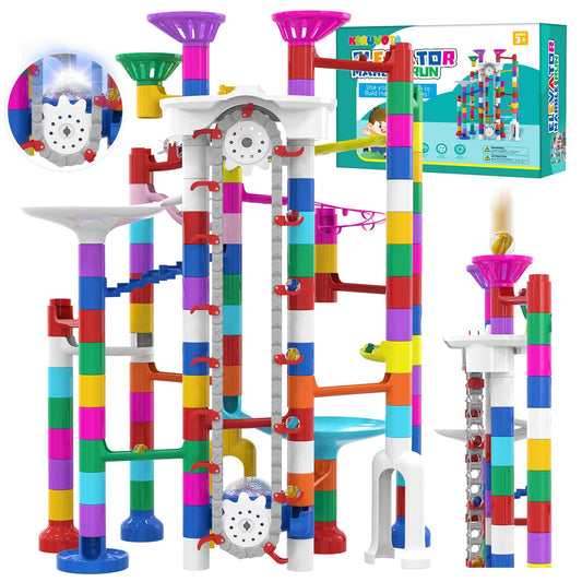 KERUVOTA Big Motorized Marble Run with Elevator for engaging STEM play.