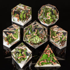 KERWELLSI DND dice set d20 closeup showcases color clarity.