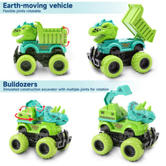 KESIYI dinosaur car outdoors for digging and sandbox exploration.