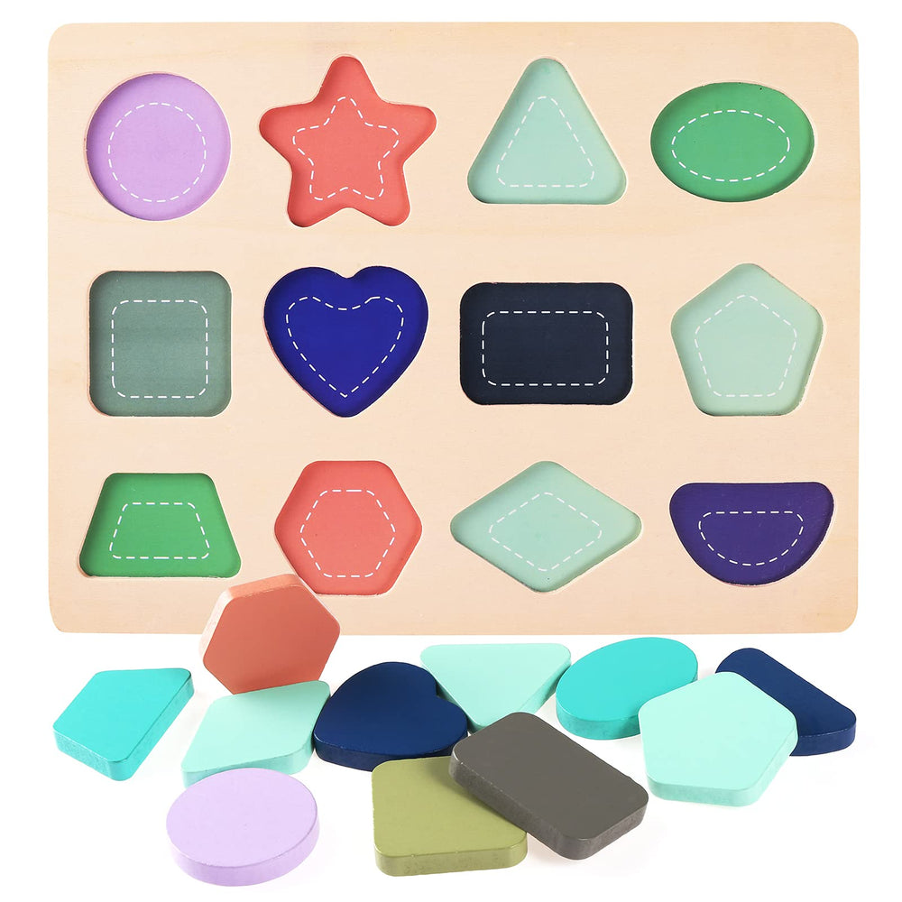 Kesletney wooden puzzles encourage fine motor skills through hands-on play.