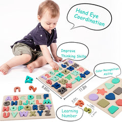 Kesletney wooden shape puzzle boosts shape recognition and problem-solving in preschool kids.