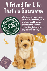 Keycraft Living Nature Golden Retriever eco-friendly toy made from recycled bottles.