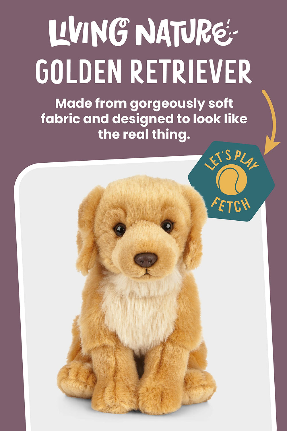 Keycraft Living Nature Golden Retriever plush fur texture showing soft, shaded coat.