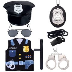 Keymall kids police costume hat with embroidered badge for an authentic look during role play