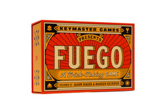 Keymaster Fuego card pack shot highlighting portable travel-friendly gameplay