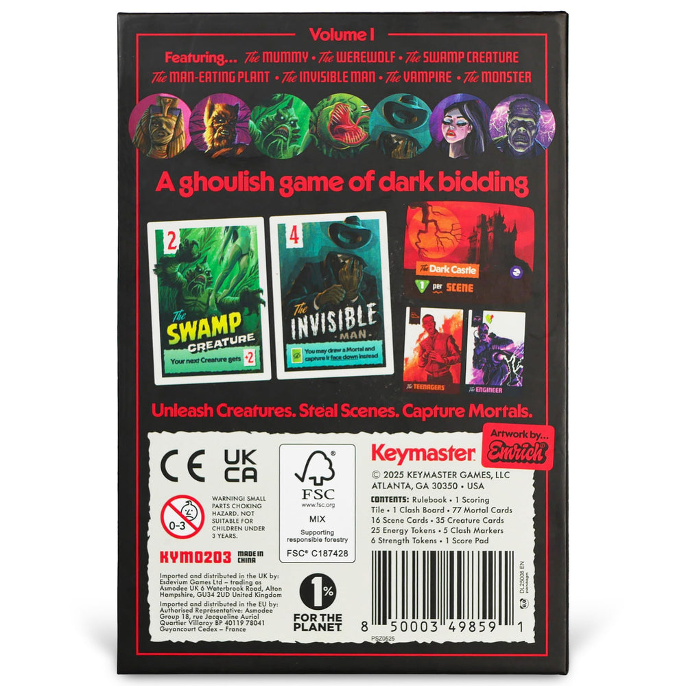 Keymaster Games Campy Creatures creature art enhances the ghoulish vibe.
