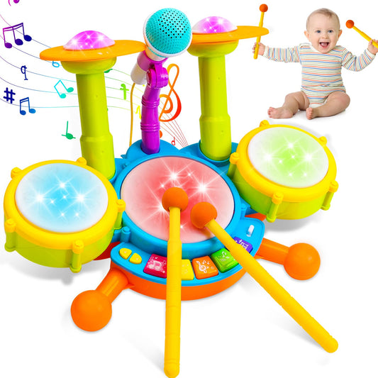 Keysense Kids Drum Set with 3 drum pads for early rhythm exploration.