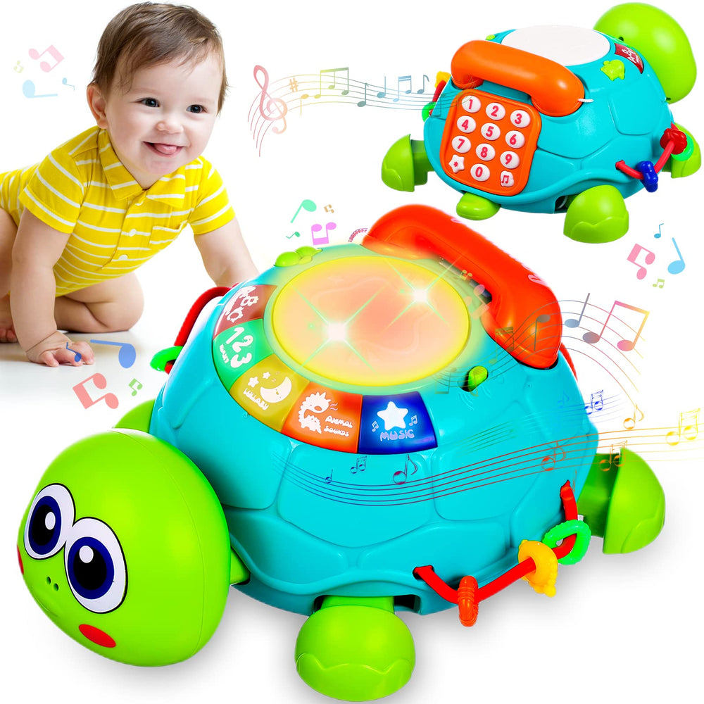 Keysense Lifestyle crawling turtle toy with lights promoting movement and exploration