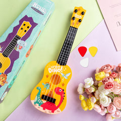KFPPLXQ mini guitar 17inch dinosaur gift pack ideal for birthdays.