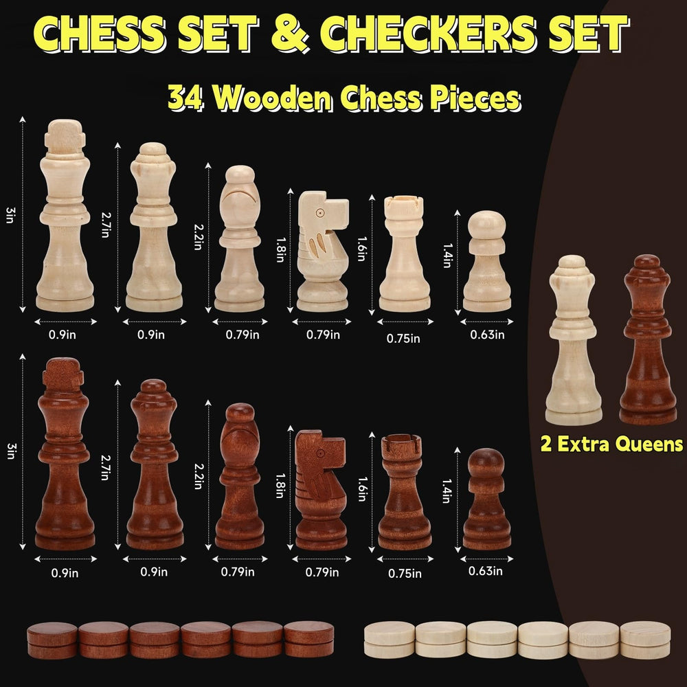 Kiapeak checkers set included for versatile play