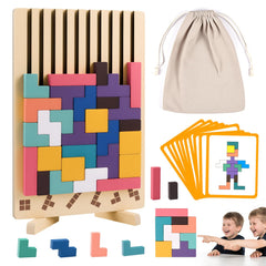 Kiapeak wooden stacking puzzle toy assembly inviting hands-on problem solving.