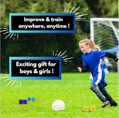 KickCubez juggling dice style helps players practice ball control under pressure.