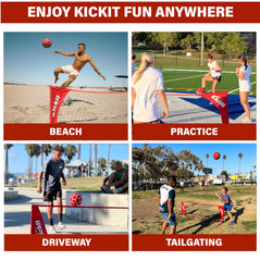 Kickit Soccer Tennis Ball inflation adjustable for surface variety