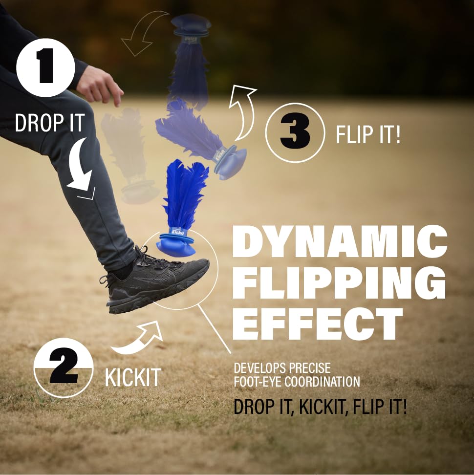 Player kicking Kickit outdoors highlighting hands-free play