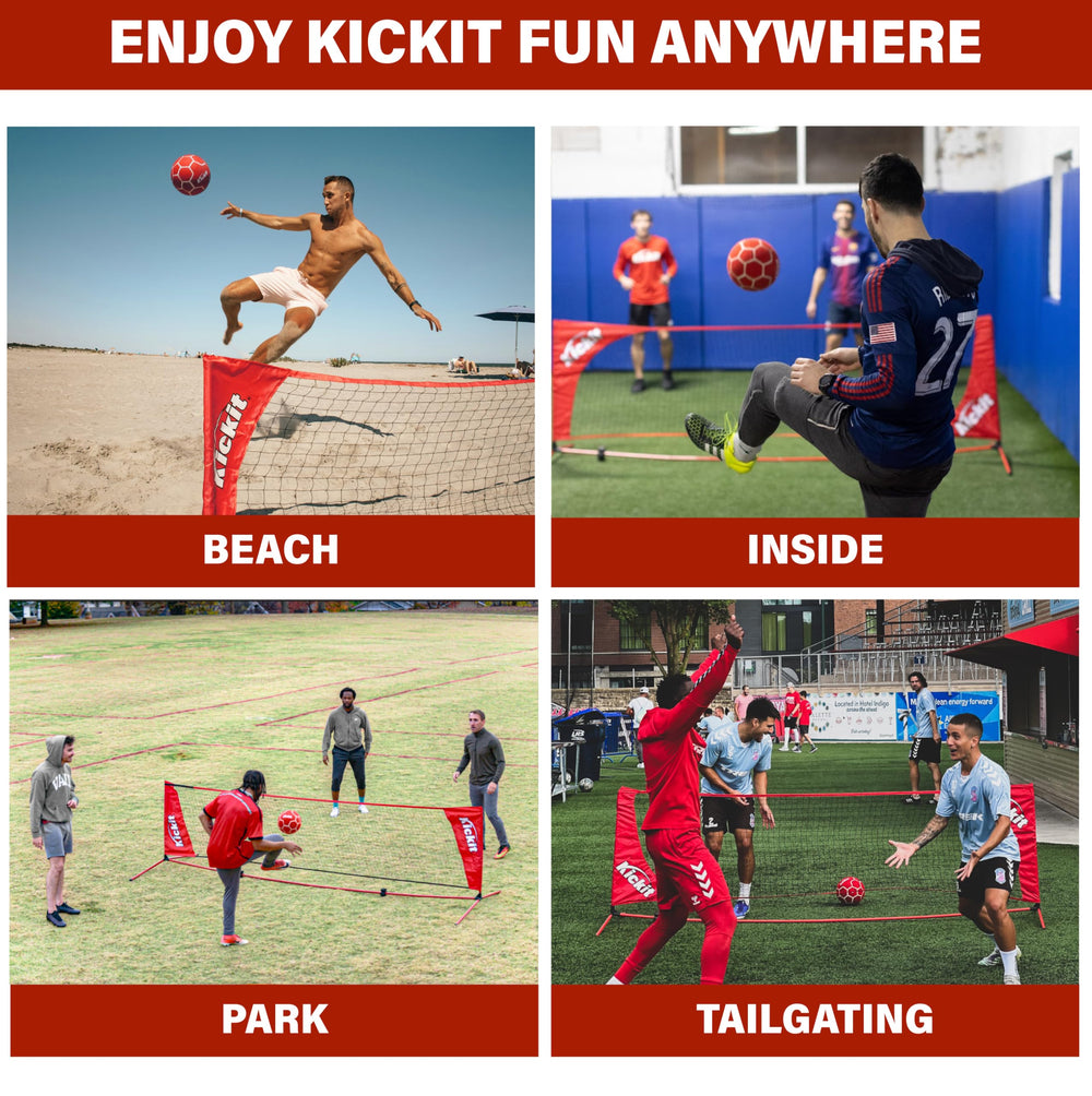 Kickit Soccer Tennis PRO ideal for beach or driveway practice.
