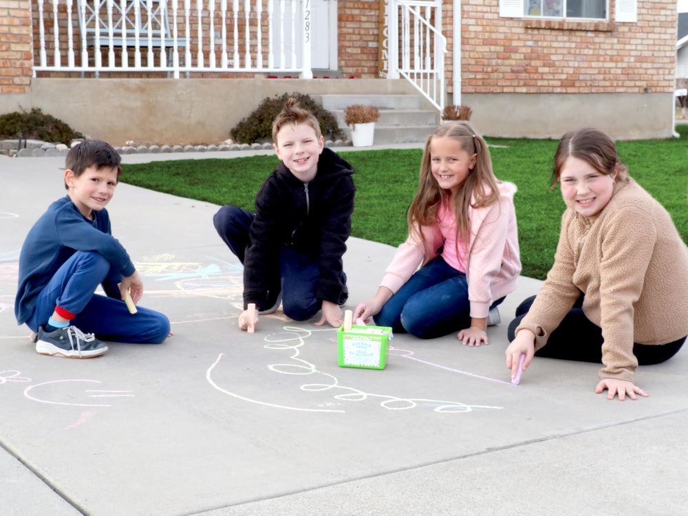 Perfect for outdoor play like hopscotch and family drawing