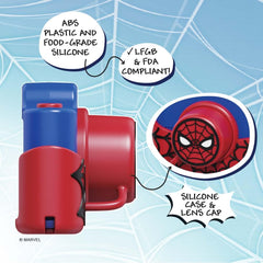 Kidamento Spider-Man camera back view showing 3-inch touchscreen
