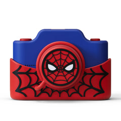 Kidamento Spider-Man camera front view with kid-friendly durability