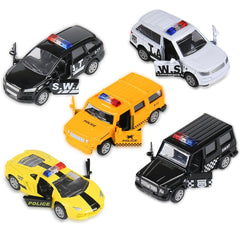 Kidami die-cast police car set in branded packaging, ideal gift option.