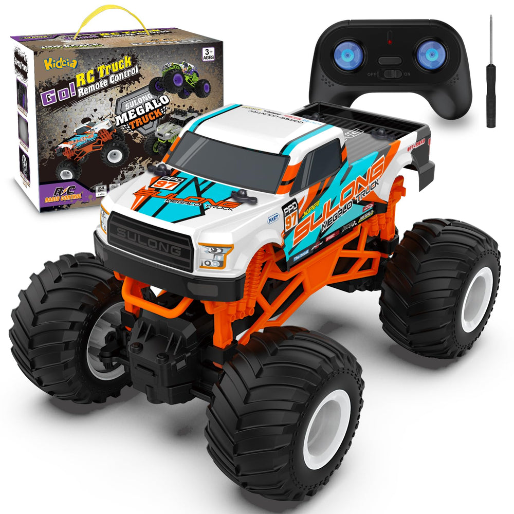 Kidcia 1:16-scale RC Monster Truck with durable shell for safe outdoor play.