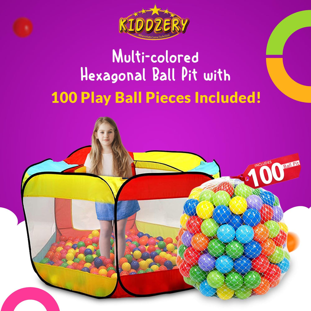 Kiddey ball pit with 100 balls included for colorful, engaging play.