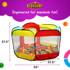 Kiddey ball pit includes 50 vibrant non-toxic balls