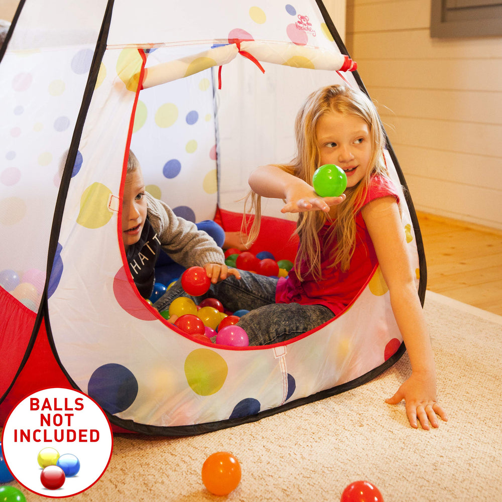 Kiddey ball pit pop up playhouse interior space for imaginative play