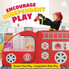 Kiddey Fire Truck Tent rugged materials withstand energetic kids.