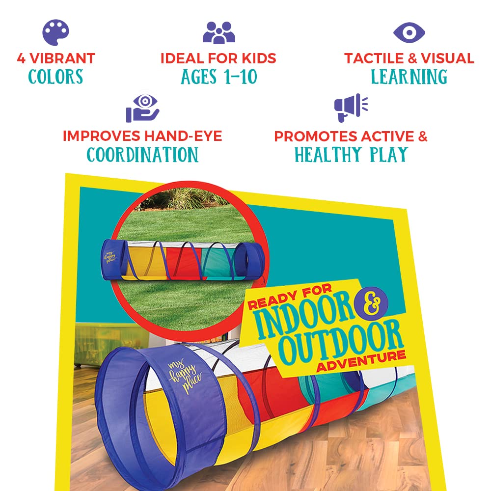 Kiddey Play Tunnel soft padded interior protects knees during crawls