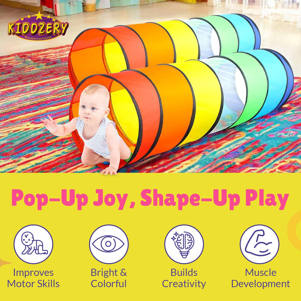 Kiddey pop-up tunnel setup is quick and easy to fold for storage.