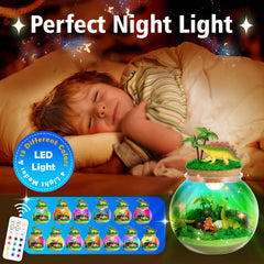 Kiddgroo dinosaur light-up terrarium remote enabling color changes.