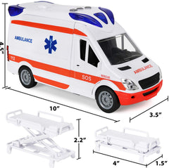 Kiddie Play ambulance doors open for interactive pretend missions.