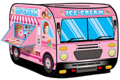 Kiddie Play ice cream truck pop-up tent front view for imaginative pretend play indoors or outdoors.