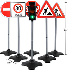 Kiddie Play LED beeping traffic light provides realistic color cues for role play.