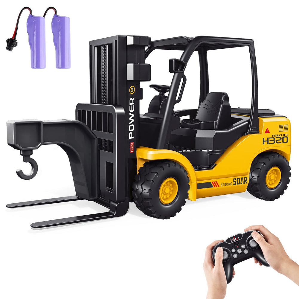 KIDDITOY 9-channel remote forklift front view for realistic operation.