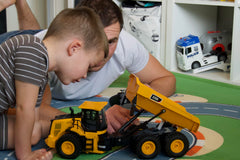 KIDDITOY Mighty 9-Channel RC Dump Truck fleet at home construction site