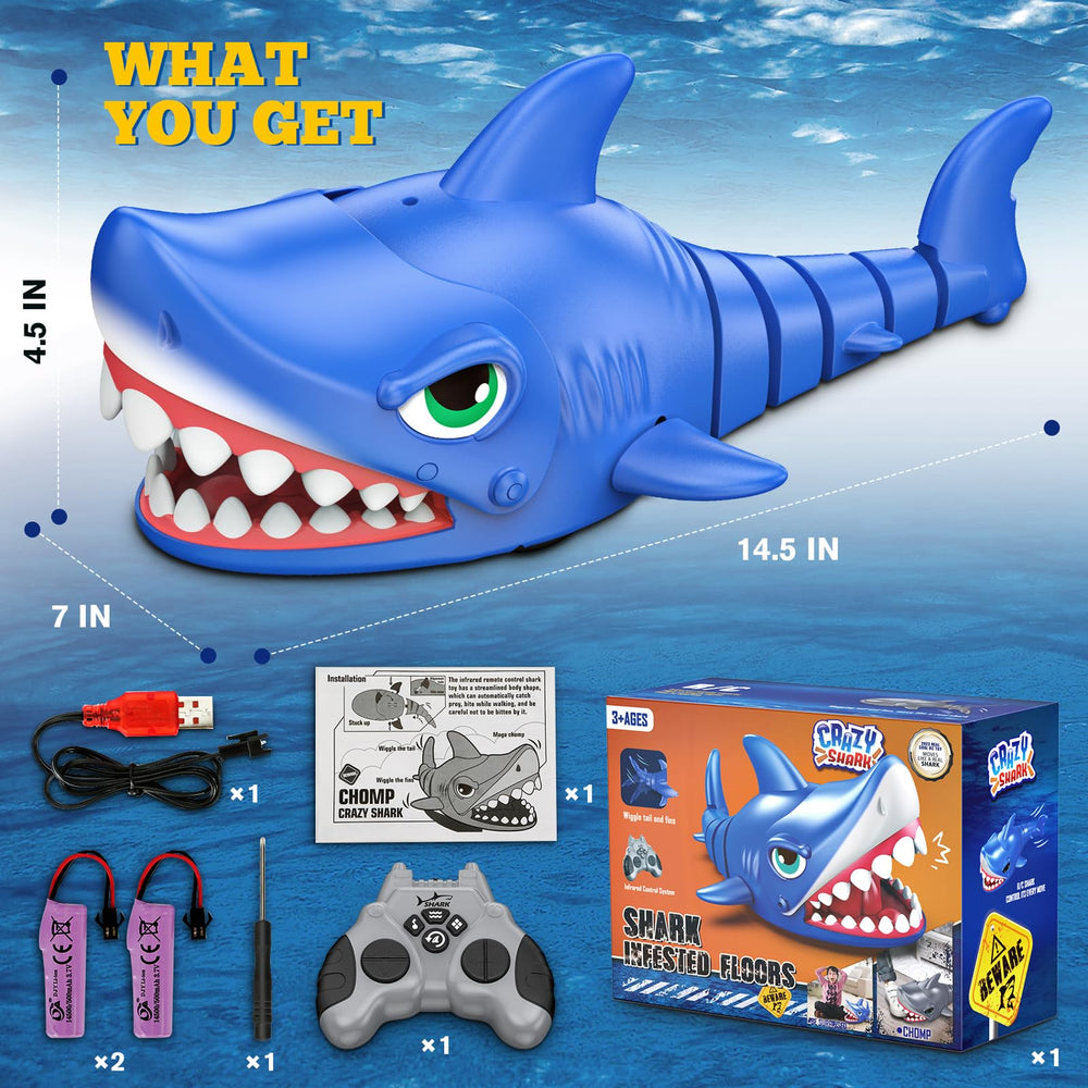 KIDDITOY RC Shark includes batteries and remote for ready fun.
