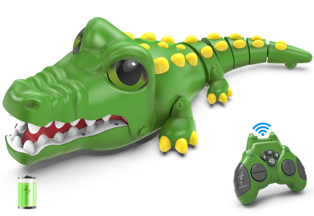 Kidditoy remote crocodile robot front view with lifelike motion for interactive play