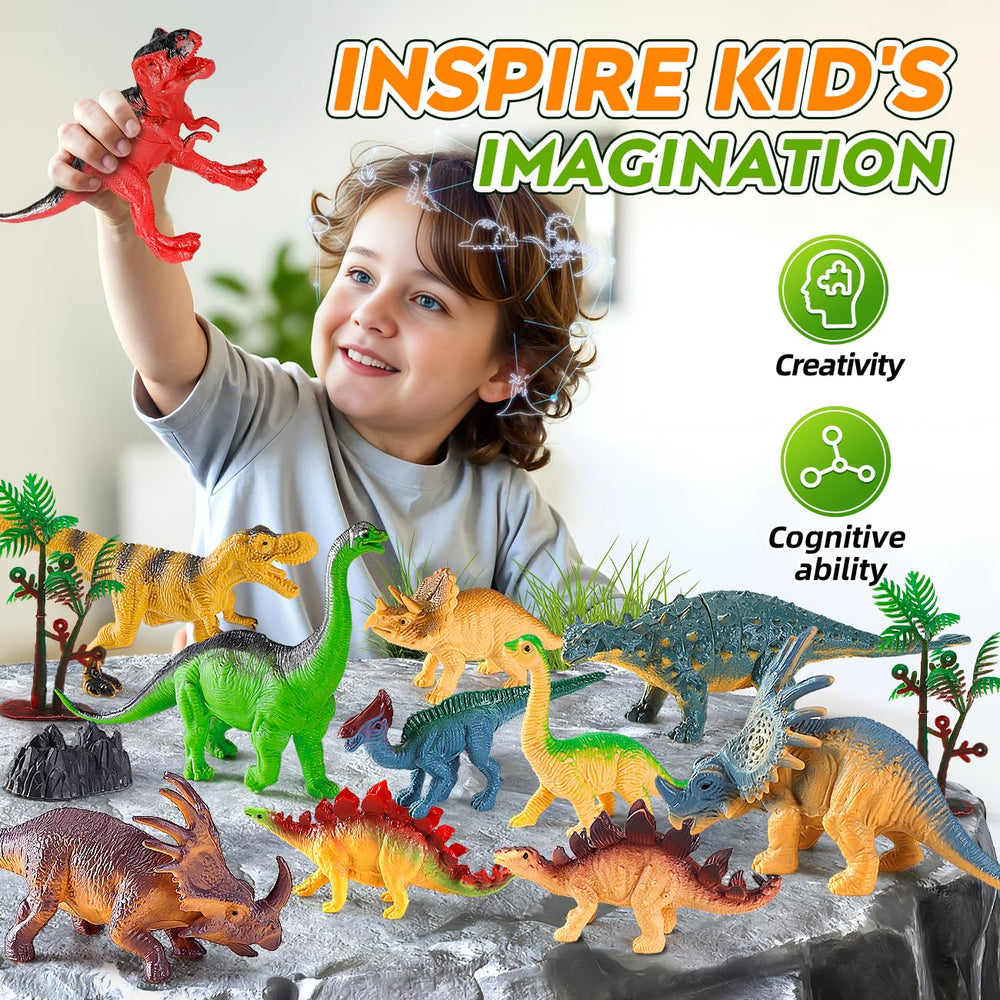 Dinosaur world scene setup inspires story-driven play sessions anytime.
