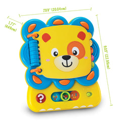 KiddoLab Chapa the Lion Alphabet Book quiz mode invites interactive learning.