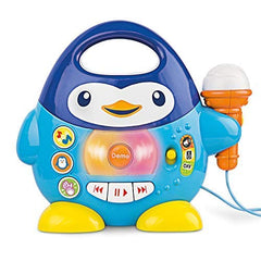 KiddoLab Penguin Karaoke Buddy echo effect and animal sounds for playful performances.