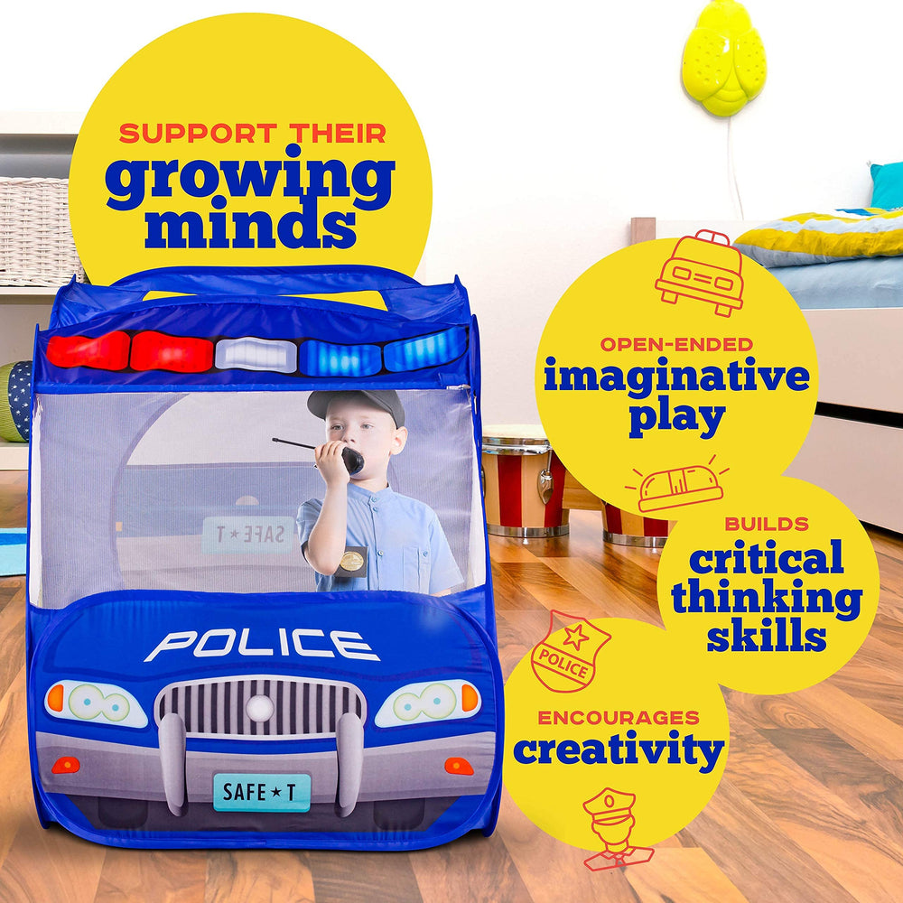 Kiddzery police car tent is lightweight, ideal for parks and backyards.