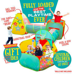 Kiddzery pop-up play tent offers quick setup and easy storage.