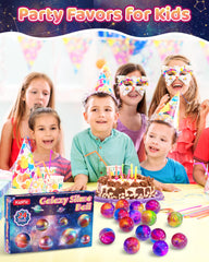 Kidific Galaxy Slime Ball squish action demonstrates pliable play