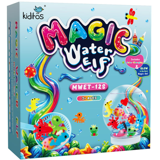 Kiditos Magic Water Elf Kit collection with vibrant gels and molds for creative water play