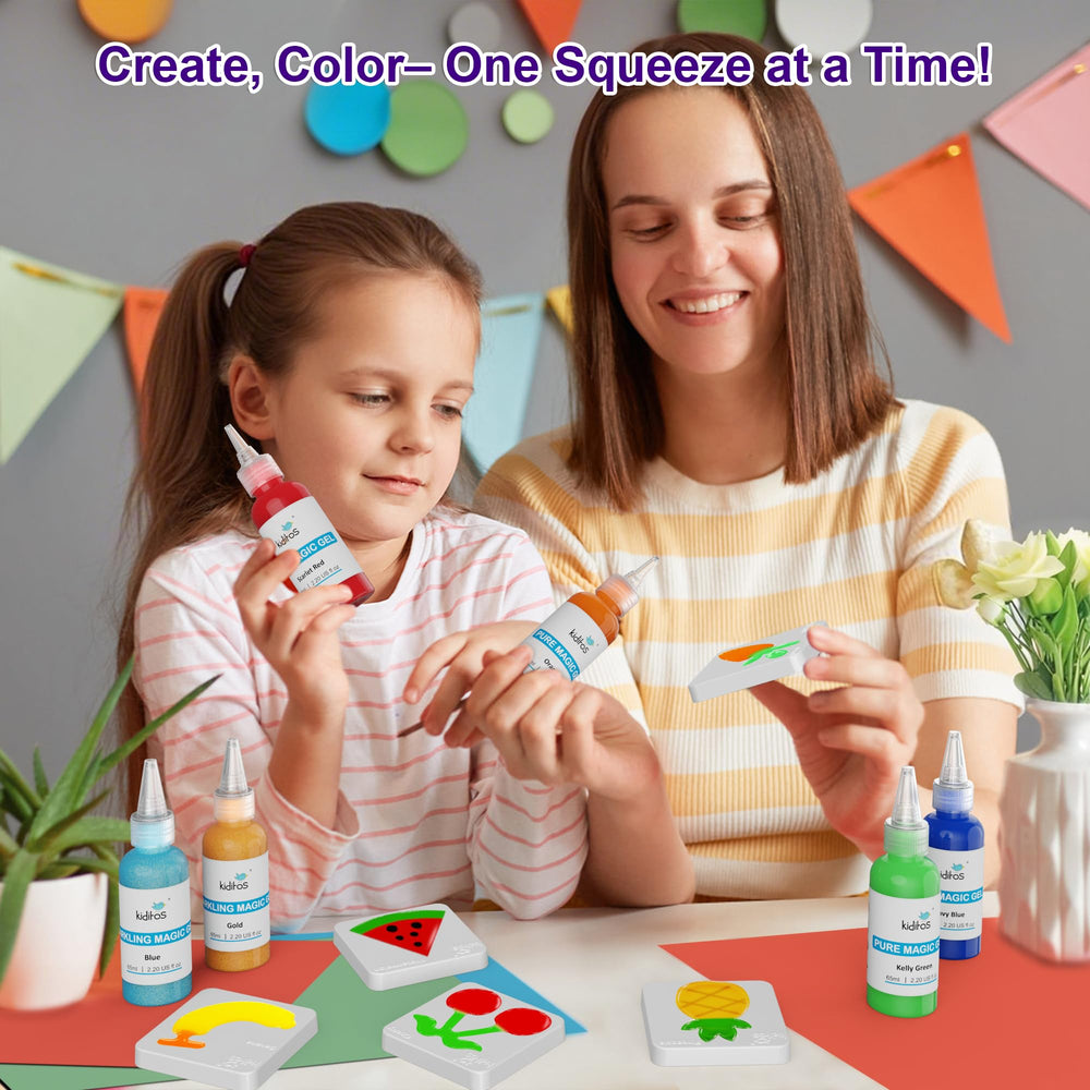 Kiditos Party-favors display showing festive kits for birthdays and holidays