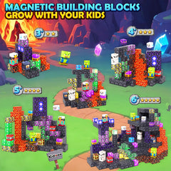 Kidiyee magnetic blocks connected builds showcase magnetic strength for stable structures