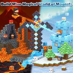 Kidiyee magnetic blocks lava world setup for creative problem solving
